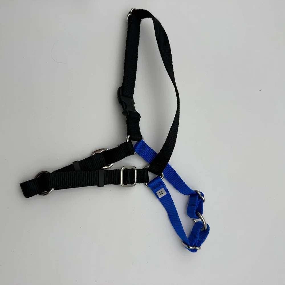 Wonder Walker No-Pull Dog‎ Harness Blue Black Size Medium Reflective Adjustable